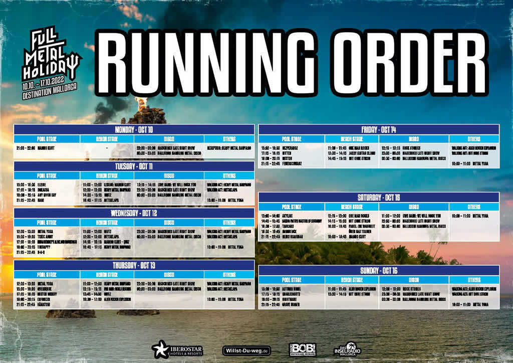 FMH 2022 Running Order