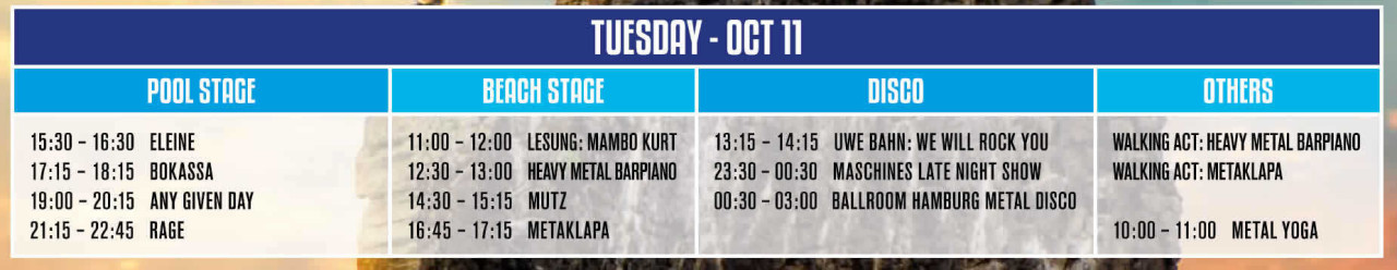 Running Order Day#2
